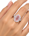 6.31 ct. Pink Lab Diamond Oval Ring