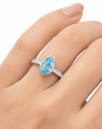 1.75 ct. Blue Lab Diamond Solitaire (Pavé) Ring