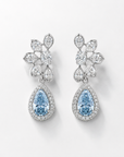 1.44 ct. Blue Lab Diamond Drop Earrings