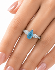 1.58 ct. Blue Lab Diamond Side Stone Ring