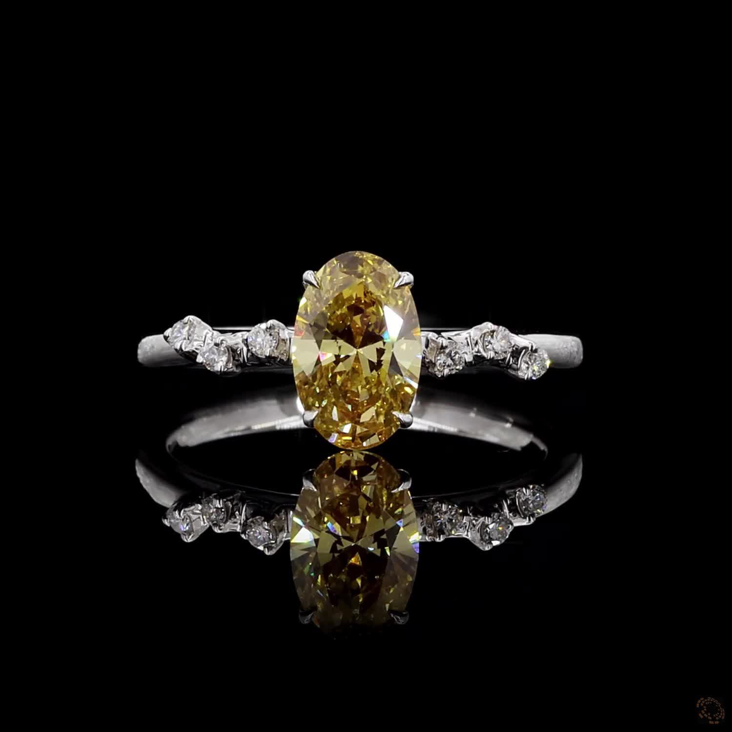 1.10 ct. Yellow Oval Lab Diamond Ring