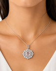 1.01 ct. Pink Cushion Lab Diamond Halo Pendant
