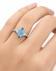 1.01 ct. Blue Lab Diamond Side Stone Ring