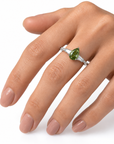 1.04 ct. Green Lab Diamond Side Stone (Pavé) Ring