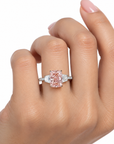 2.30 ct. Pink Radiant Lab Diamond Three-Stone Ring