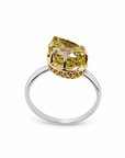 5.05 ct. Yellow Pear Lab Diamond Solitaire Ring