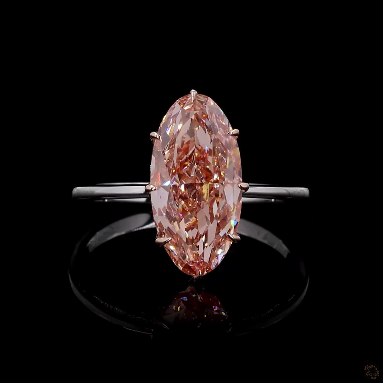 4.53 ct. Pink Oval Lab Diamond Solitaire Ring
