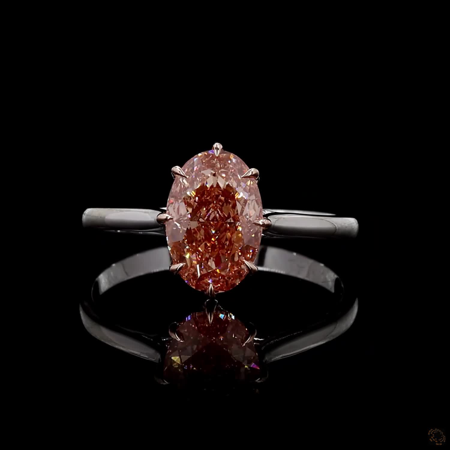 2.08 ct. Pink Oval Lab Diamond Solitaire Ring
