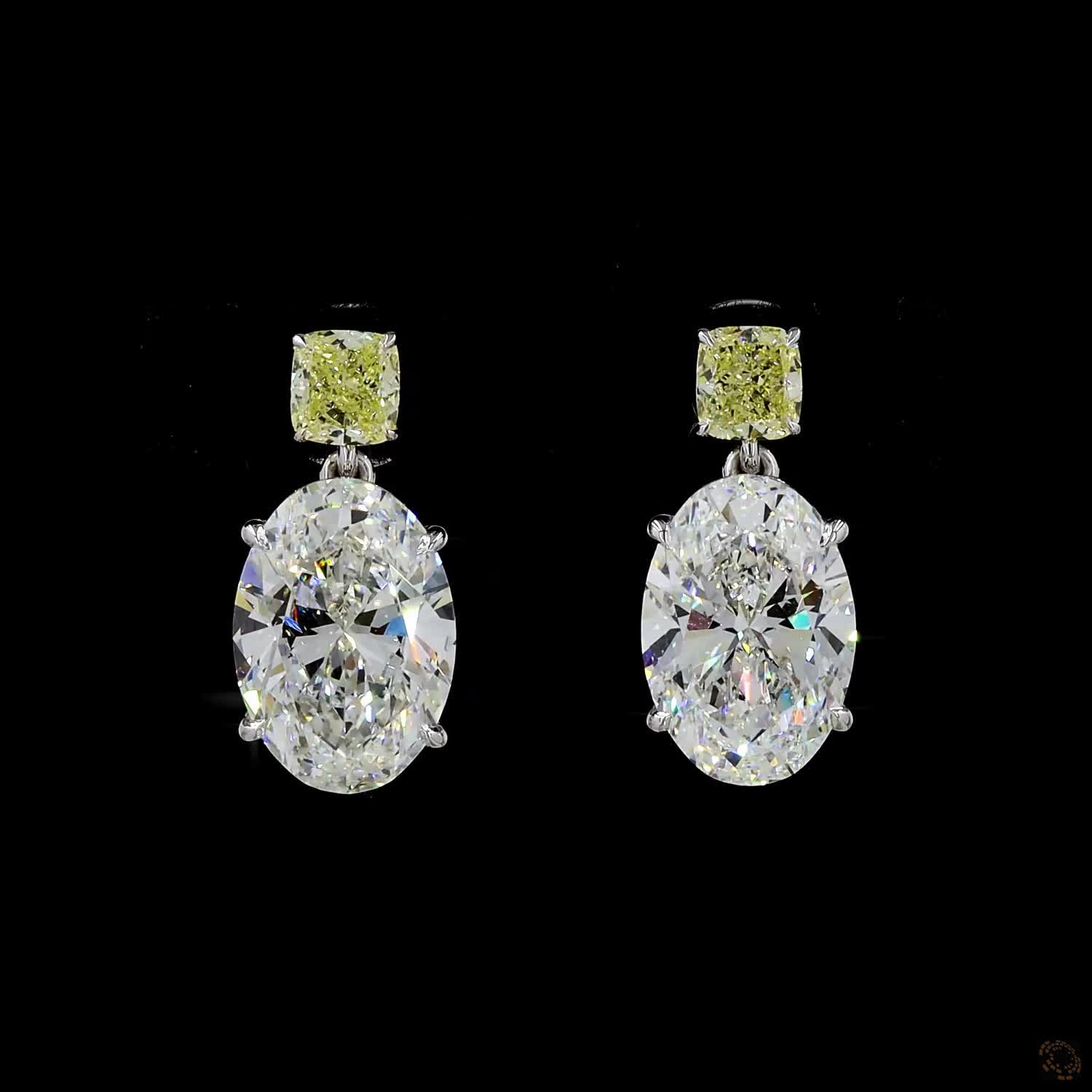 7.31 ct. White Oval Lab Diamond Earrings