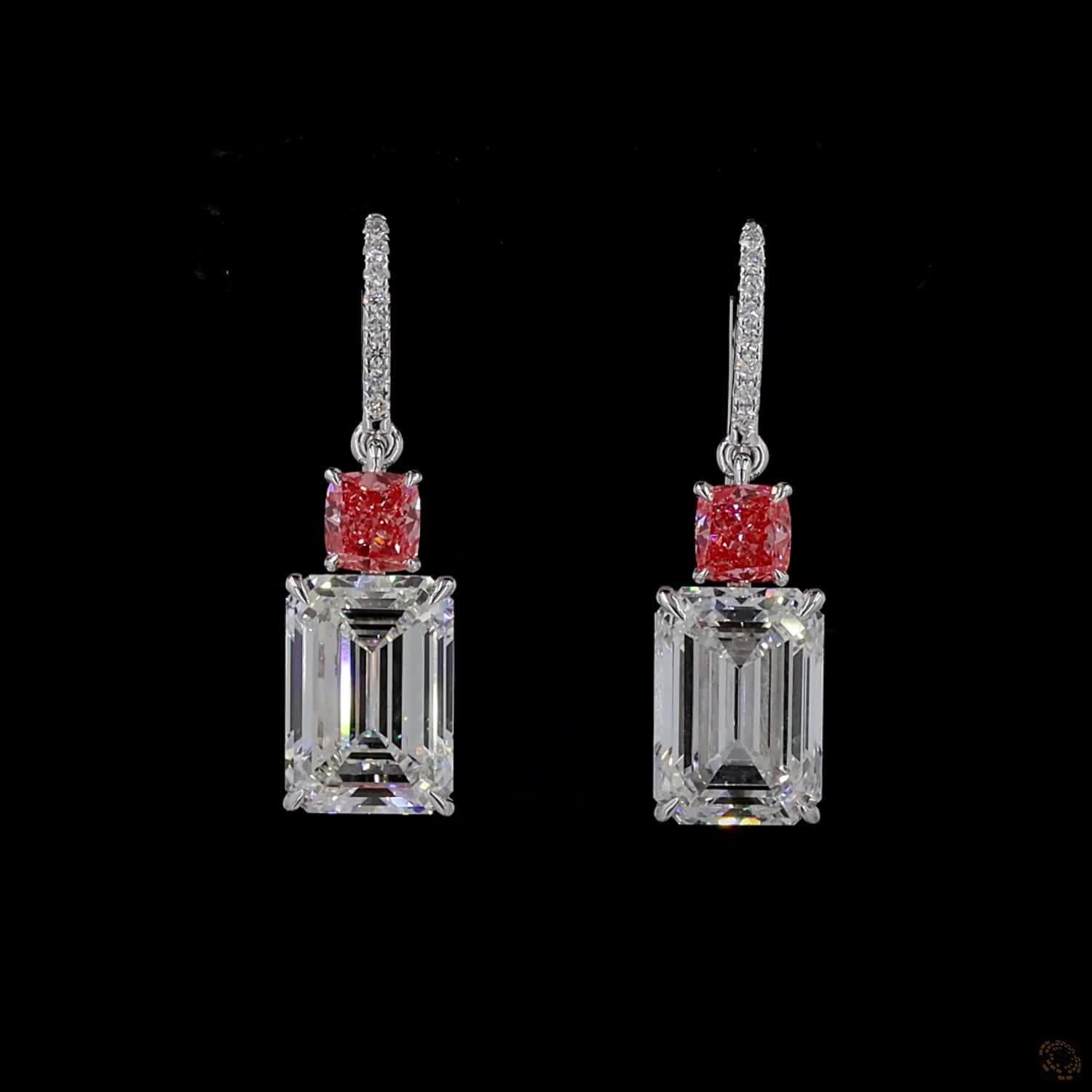 6.86 ct. White Emerald Lab Diamond Earrings