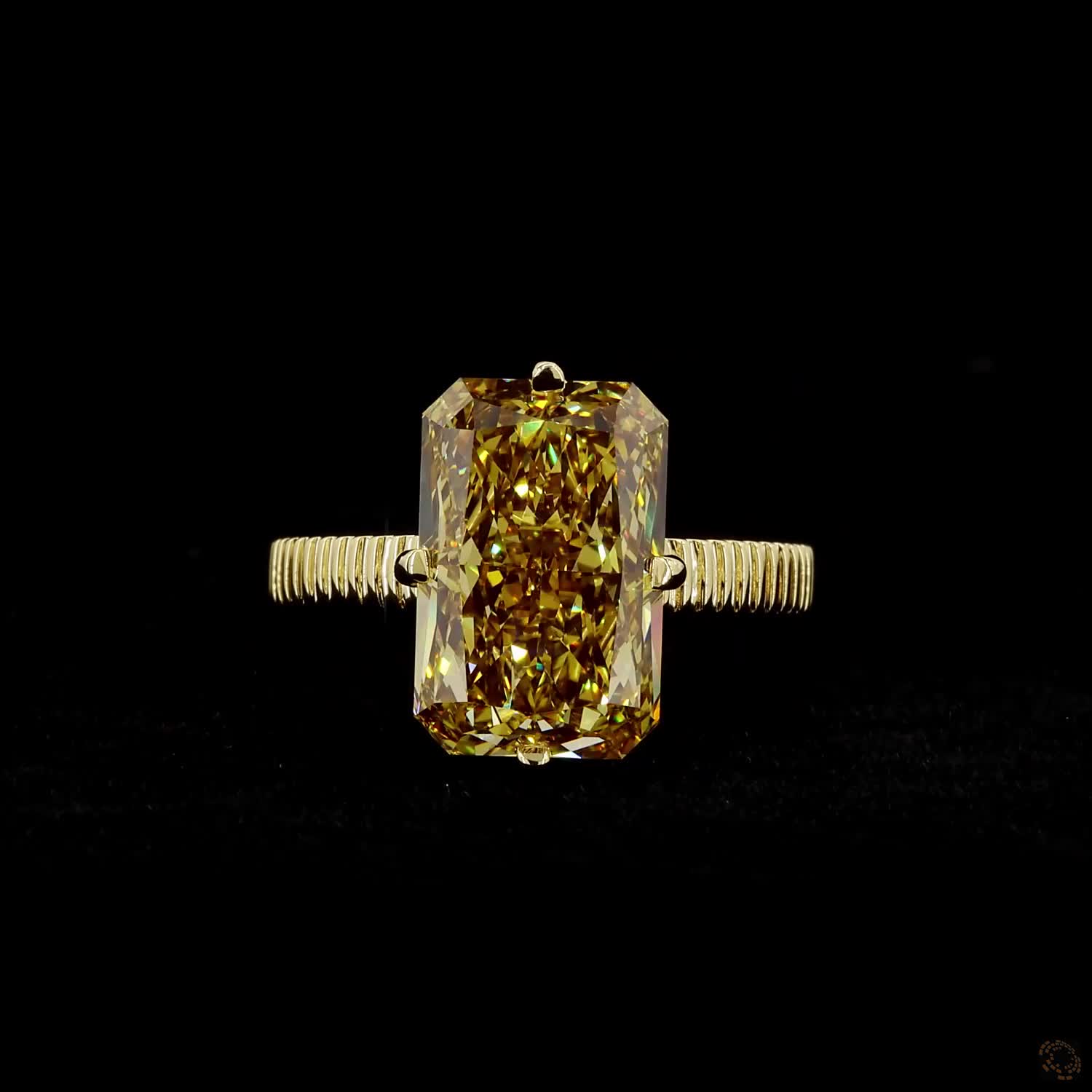 5.01 ct. Yellow Radiant Lab Diamond Solitaire Ring