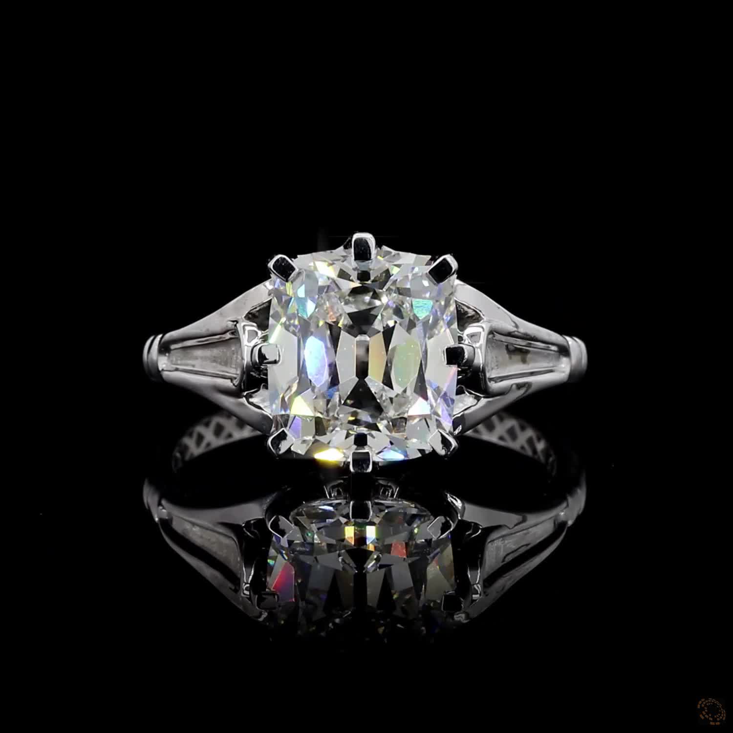 3.01 ct. White Cushion Lab Diamond Solitaire Ring