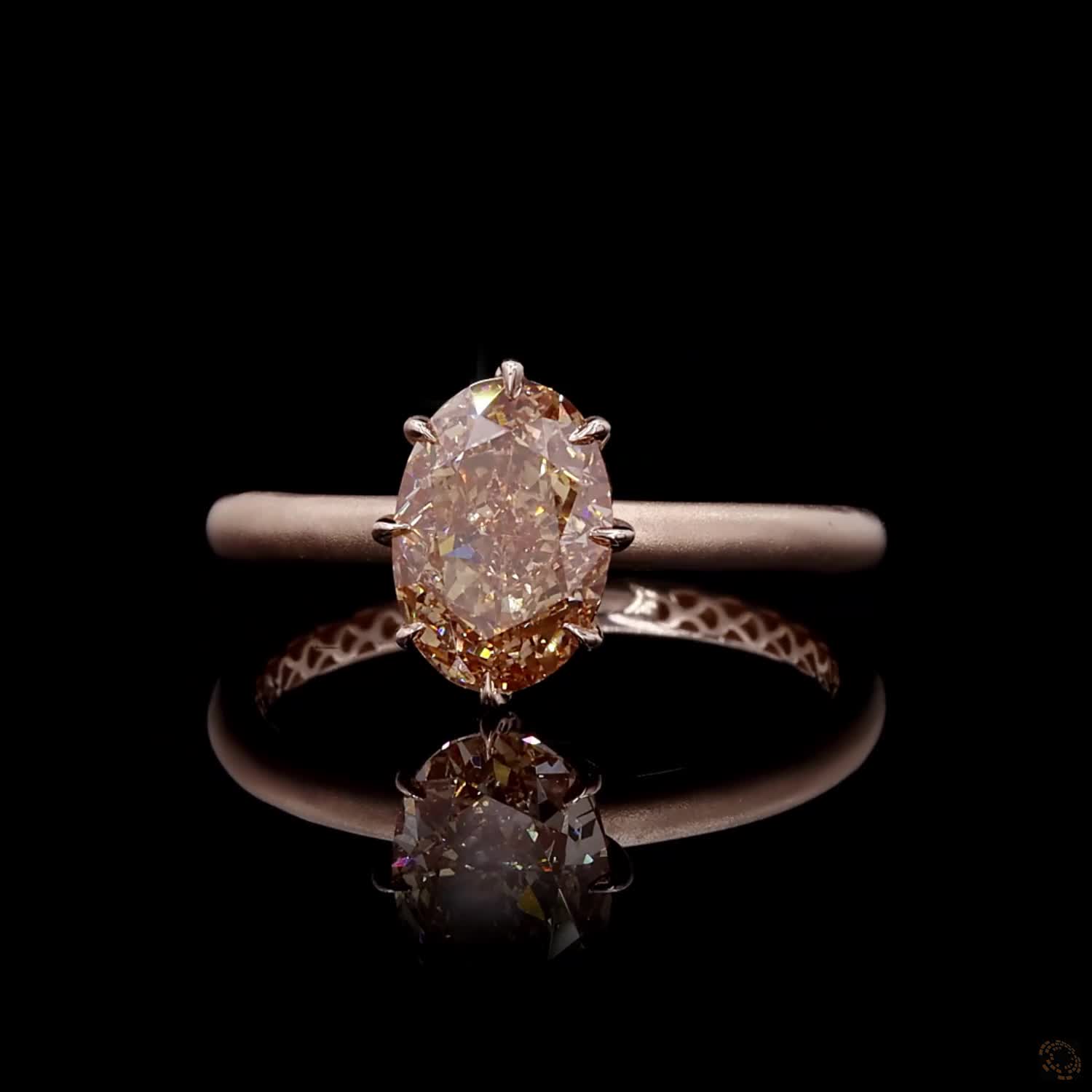 2.01 ct. Brown Oval Lab Diamond Solitaire Ring
