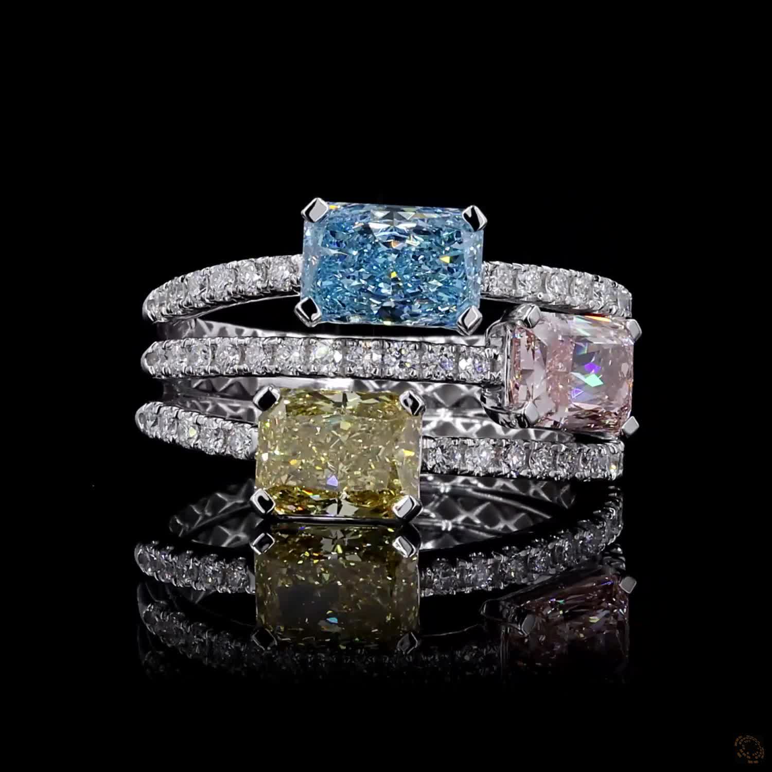 1.05 ct. Pink Radiant Lab Diamond Halo Ring