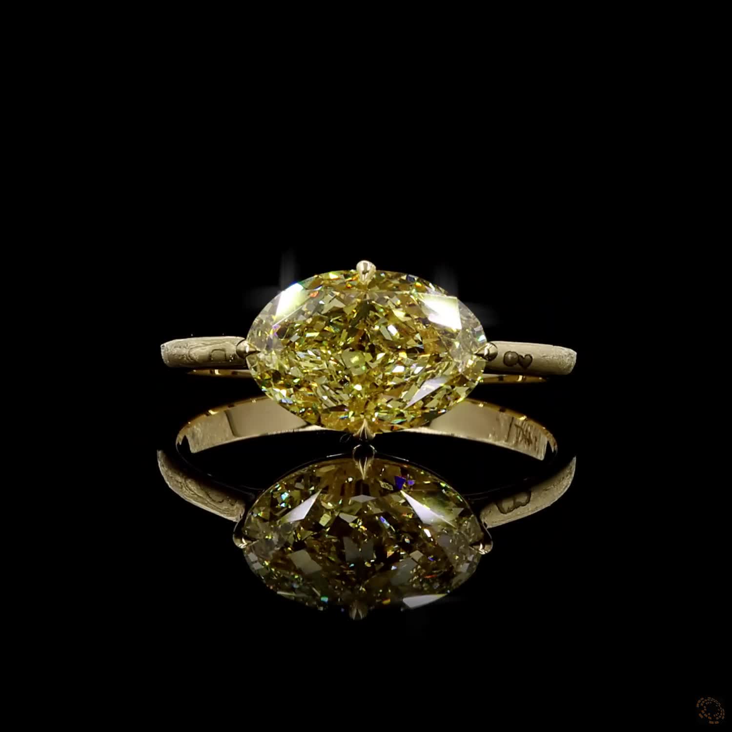 3.03 ct. Yellow Oval Lab Diamond Solitaire Ring