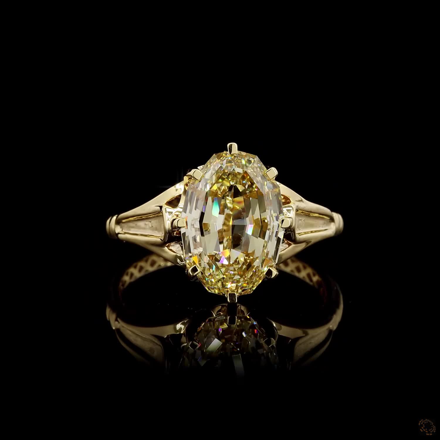 5.01 ct. Yellow Oval Lab Diamond Solitaire Ring