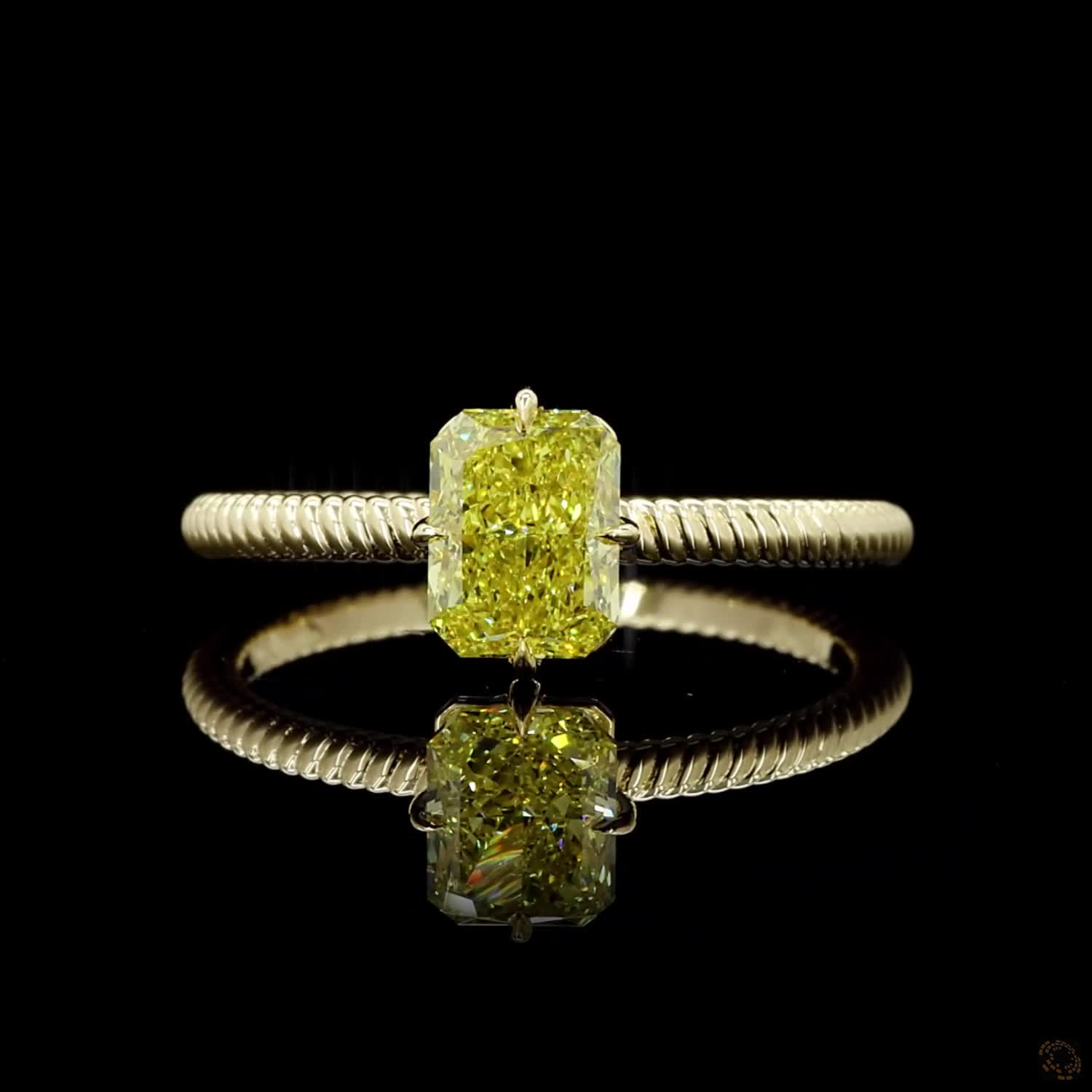 1.23 ct. Yellow Radiant Lab Diamond Solitaire Ring