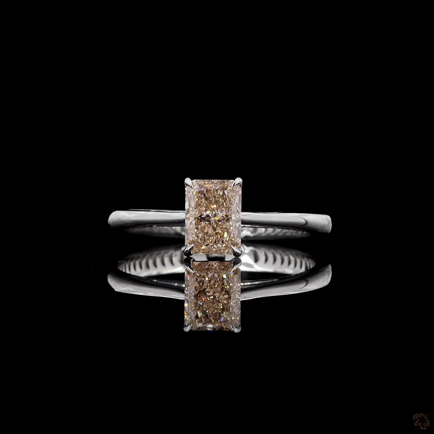 1.02 ct. Brown Radiant Lab Diamond Solitaire Ring
