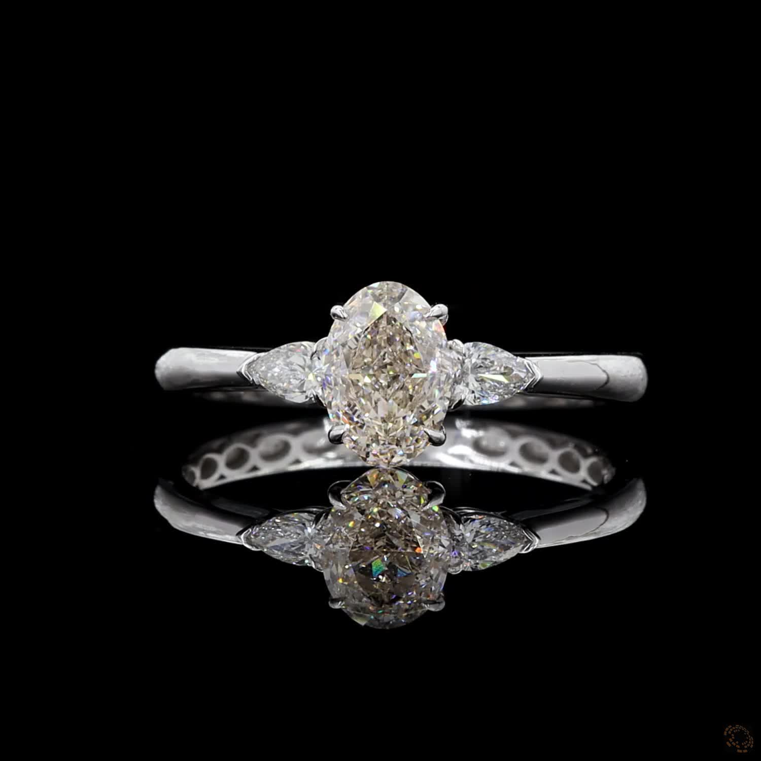 1.00 ct. Brown Oval Lab Diamond Three-Stone Ring