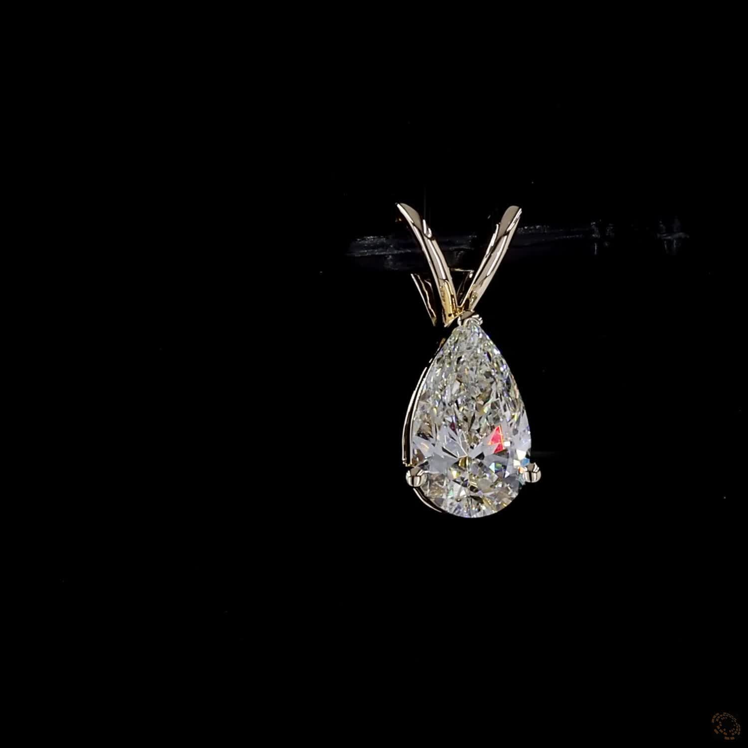 0.53 ct. White Pear Lab Diamond Solitaire Pendant