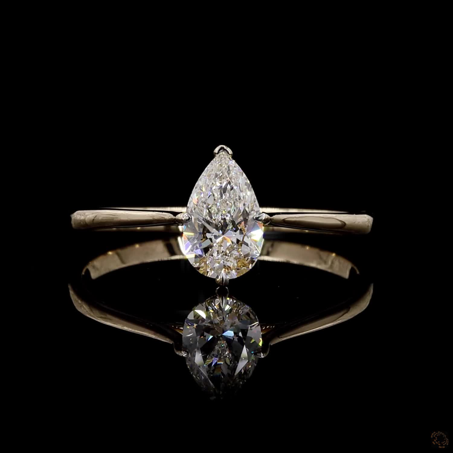 0.70 ct. White Pear Lab Diamond Solitaire Ring