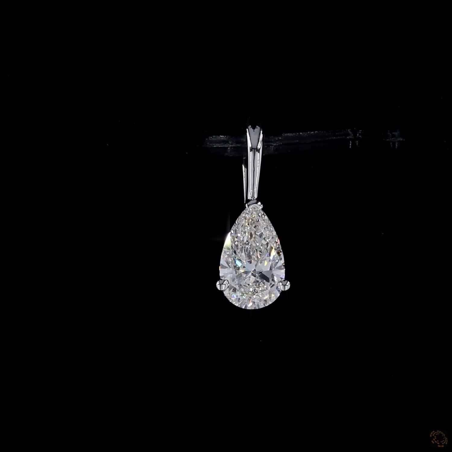 0.41 ct. White Pear Lab Diamond Solitaire Pendant
