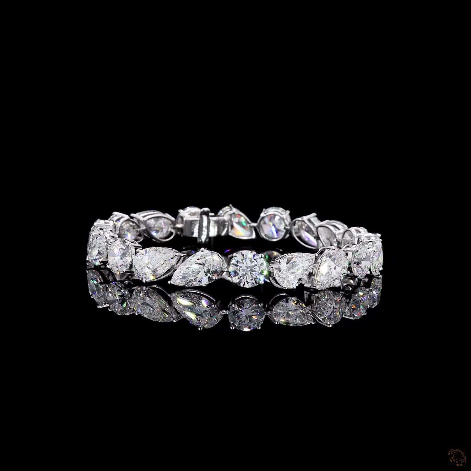 14.39 ct. White Pear Lab Diamond Bracelet