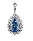 10.85 ct. Blue Lab Diamond Halo Pendant