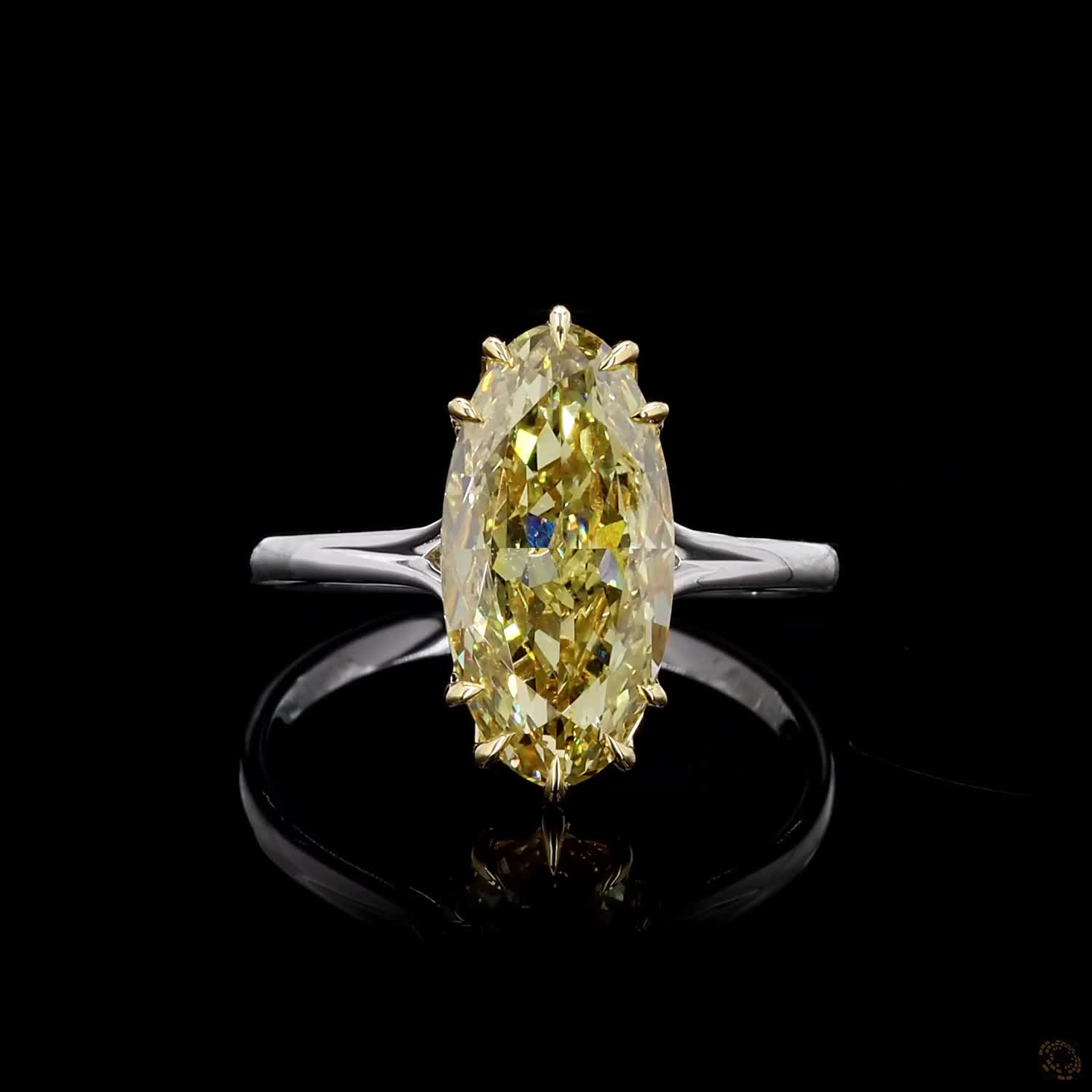 4.03 ct. Yellow Oval Lab Diamond Solitaire Ring