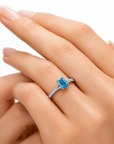 1.07 ct. Blue Lab Diamond Solitaire (Pavé) Ring