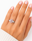 4.06 ct. Pink Oval Lab Diamond Three-Stone Ring