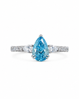 1.23 ct. Blue Lab Diamond Side Stone Ring