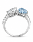 2.64 ct. Blue/ White Lab Diamond 2-Piece Ring