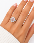 4.04 ct. Pink Oval Lab Diamond Halo Ring