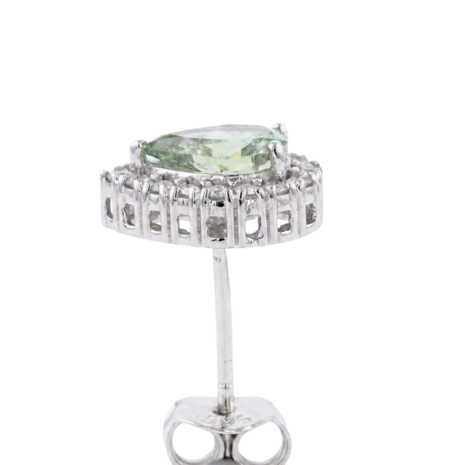 1.18 ct. Green Lab Diamond Halo Stud Earrings