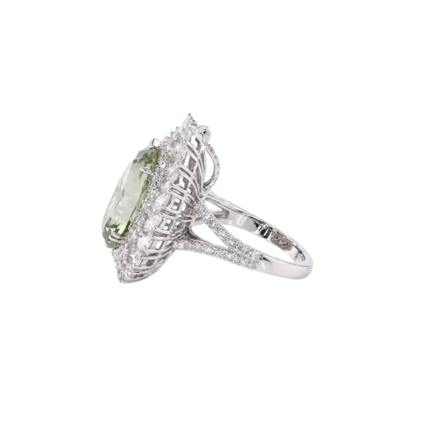 10.02 ct. Green Lab Diamond Halo Convertible Pendant Ring