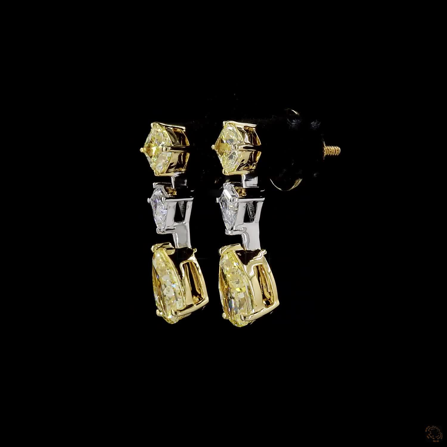 2.27 ct. Yellow Pear Lab Diamond Earrings