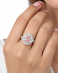 3.01 ct. Pink Lab Diamond Halo Ring