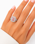 5.00 ct. Pink Round Lab Diamond Halo Ring