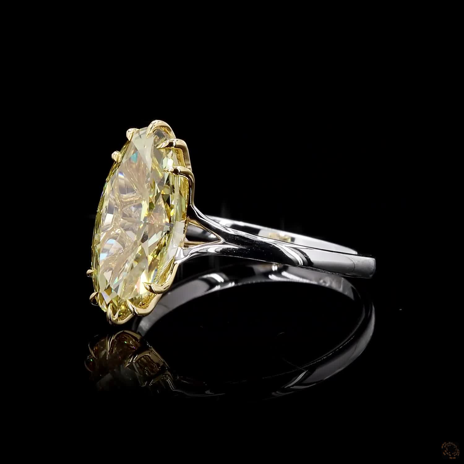 4.03 ct. Yellow Oval Lab Diamond Solitaire Ring