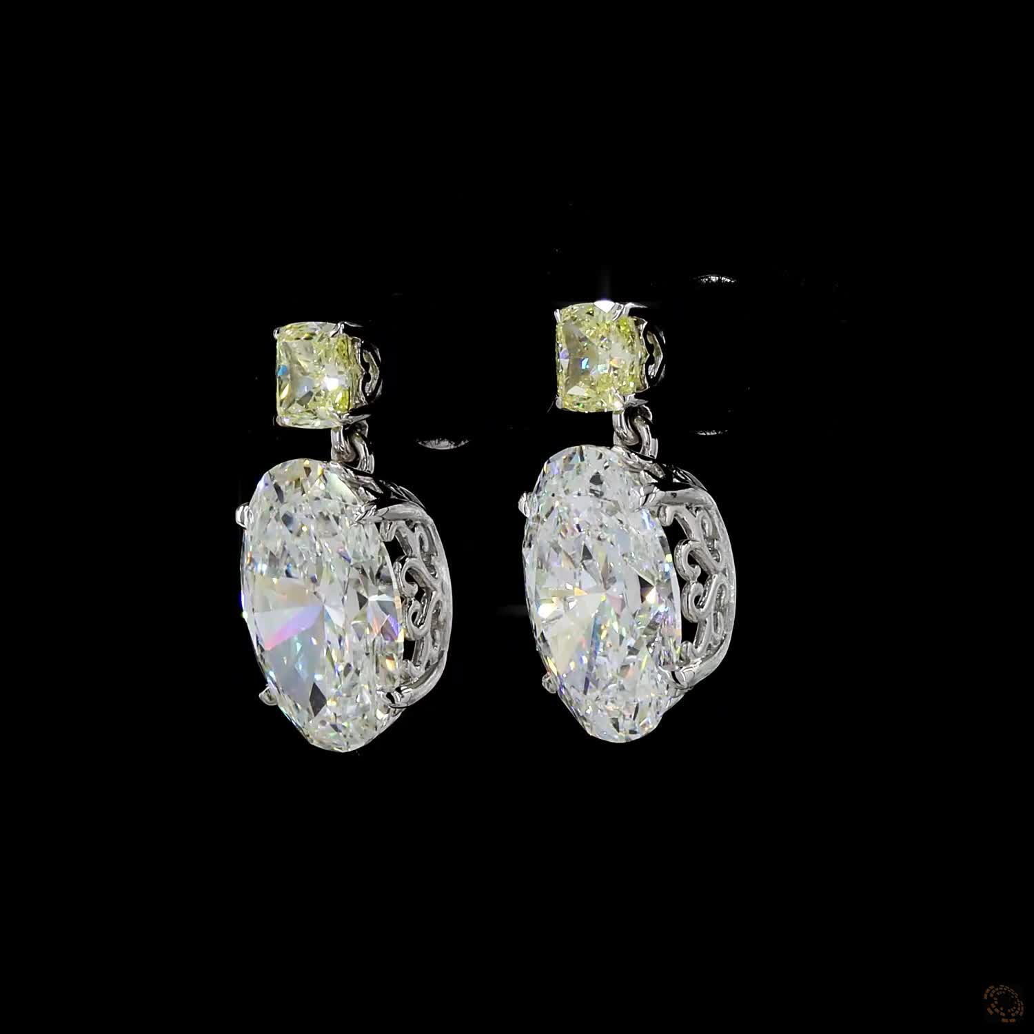 7.31 ct. White Oval Lab Diamond Earrings