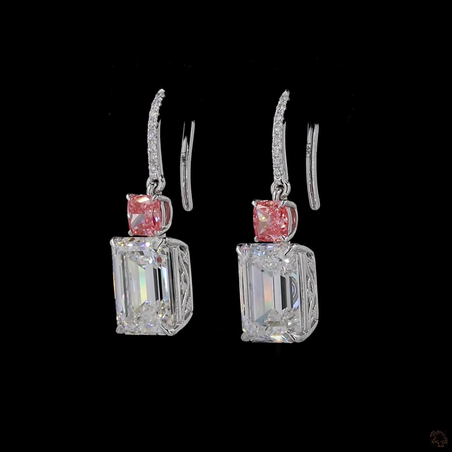 6.86 ct. White Emerald Lab Diamond Earrings