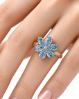 6.72 ct. Blue Lab Diamond 6-Piece Floral Ring