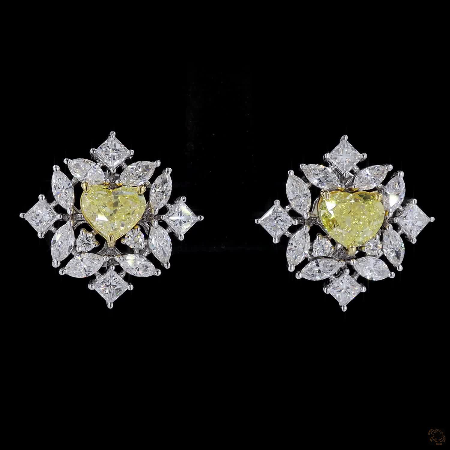2.00 ct. Yellow Heart Lab Diamond Earrings