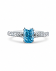 1.07 ct. Blue Lab Diamond Solitaire (Pavé) Ring