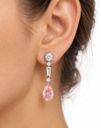 3.93 ct. Pink Pear Lab Diamond Drop Earrings