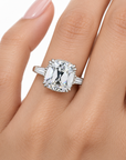 3.31 ct. Old Mine Cusion Lab Diamond Ring