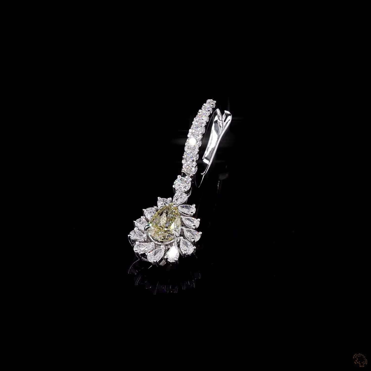 1.65 ct. Yellow Pear Lab Diamond Earrings