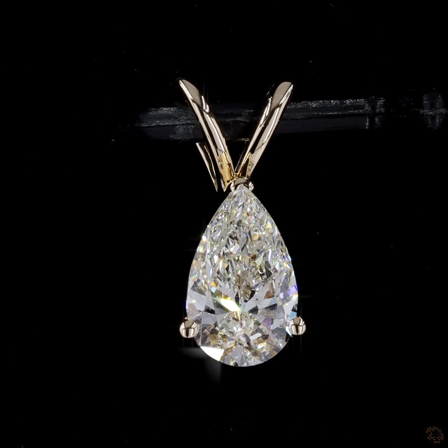 0.53 ct. White Pear Lab Diamond Solitaire Pendant