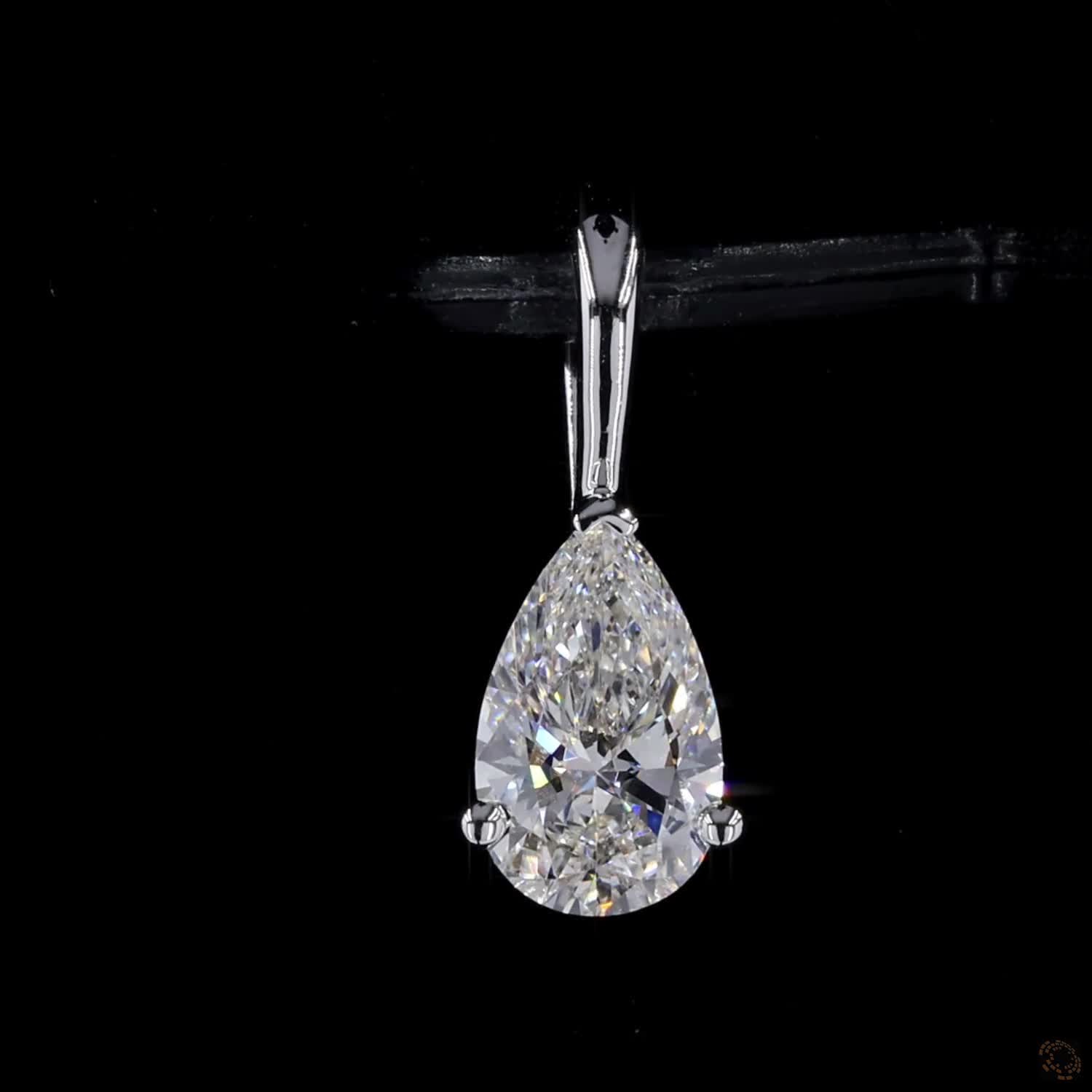 0.41 ct. White Pear Lab Diamond Solitaire Pendant